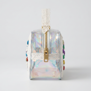 The Aurora Lace & Gem Shaker Vanity Case — meshy-edit view