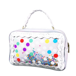 The Aurora Lace & Gem Shaker Vanity Case — meshy-front view