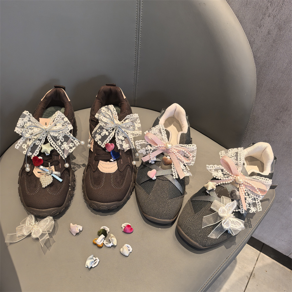 Wholesale Lace Bow Shoe Charms, Coquette Clip-On Bows for Sneakers and Ballet Flats