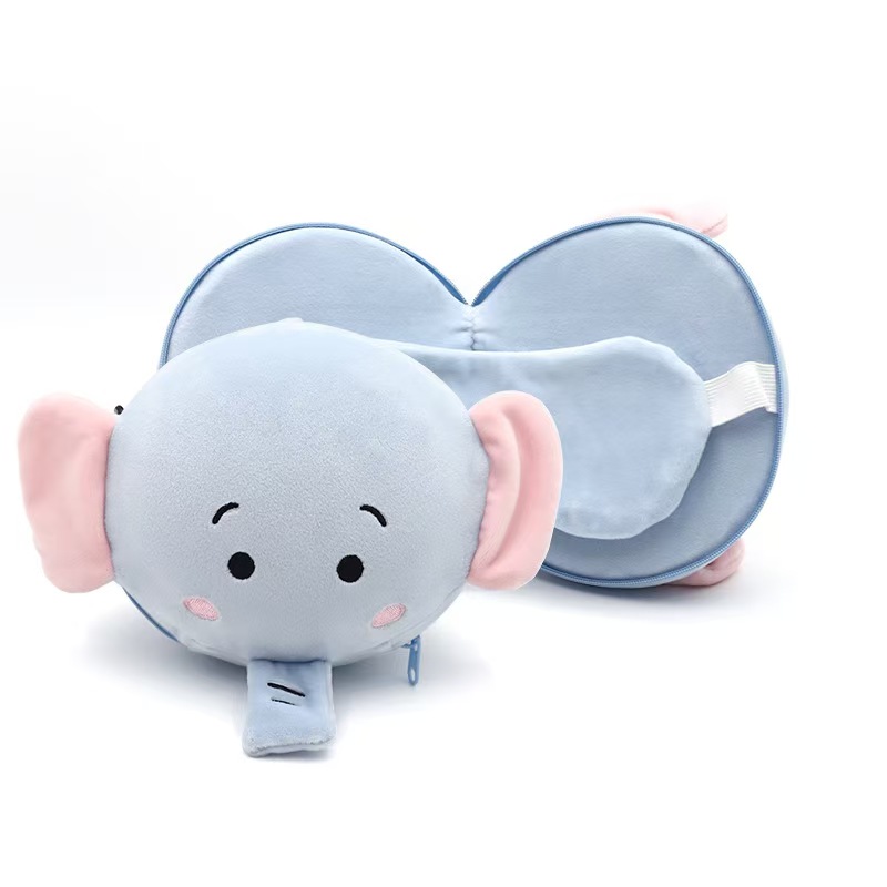Memory Foam Travel Pillow with Eye Mask, 2-Piece Sleep Set